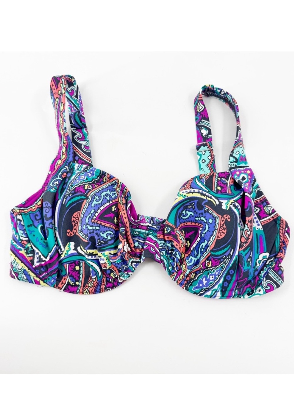 Title Nine Bodacious Underwire Bright Paisley Bikini Top | 34C